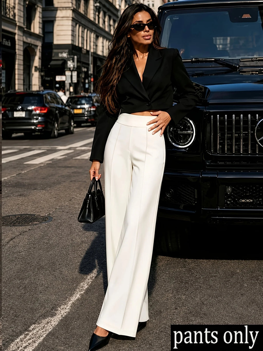 Elegant Wide Leg Pants High Grade Office Formal Straight Pants High Waist Hip Shaping Slim Fit Stylish Versatile Commuter Wear