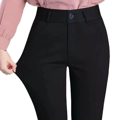 Elastic Straight Leg Work Pants for Women Spring Summer Office Formal Trousers Professional Ladies Suit Pants Black OL Pants