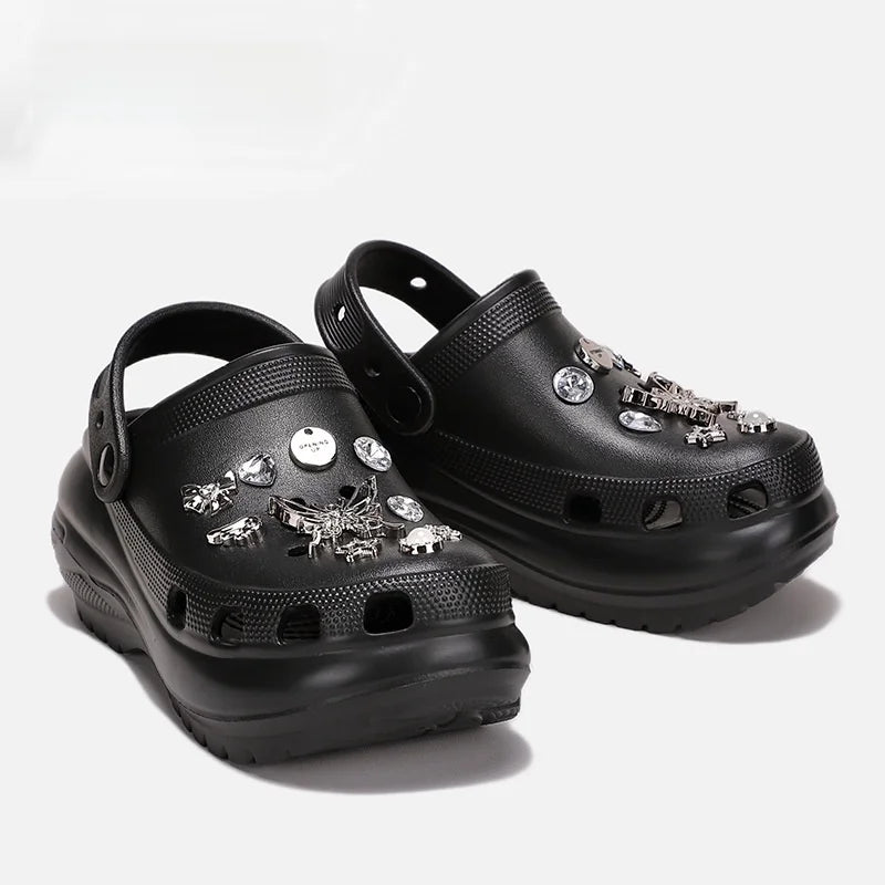 Hot Sale Of The Season New Women's Hole Shoe Summer Thick Bottom Anti-slip Cute Balloon Dog Outdoor Beach Head Cover Sandals...