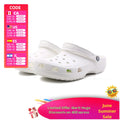 Crocs Classic Clog: New Casual and Versatile Outdoor Sandals with 2 cm Heels — Unisex, White 10001-100