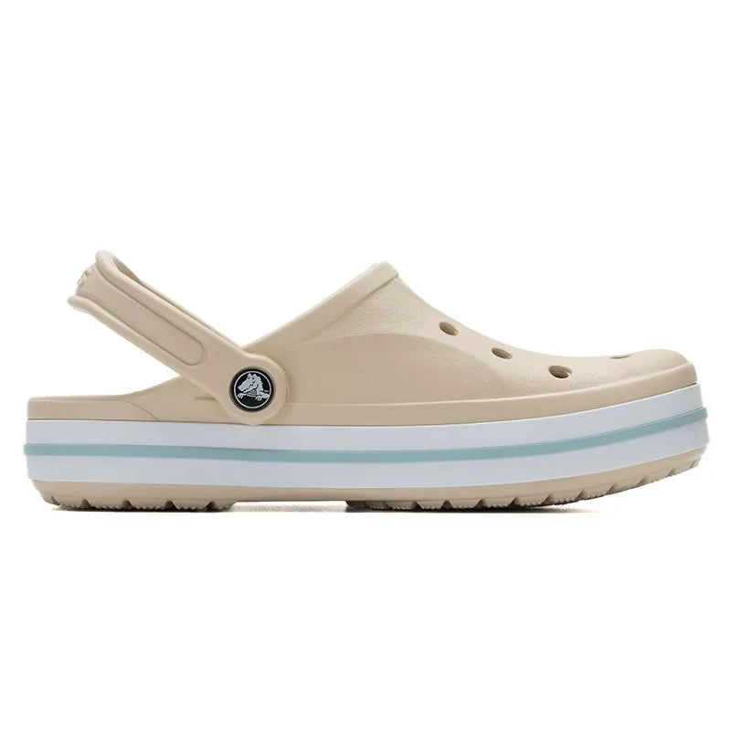 Crocs Bayaband Bayaband Two-Tone Casual Outdoor Sandals with Patchwork Design, 3 cm Low Heel, Unisex, Beige 205089-1LI